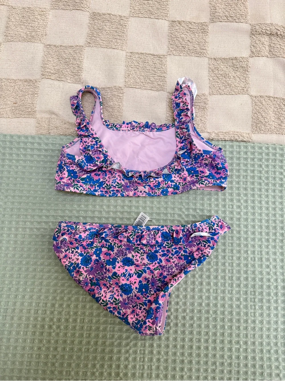 Vineyard Vines Girls' Ruffle Square Neck Bikini size M (12-14)